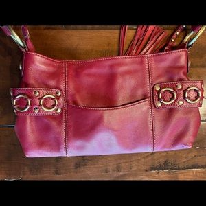 Purse Red genuine leather “Scarlett Blake Tassle”